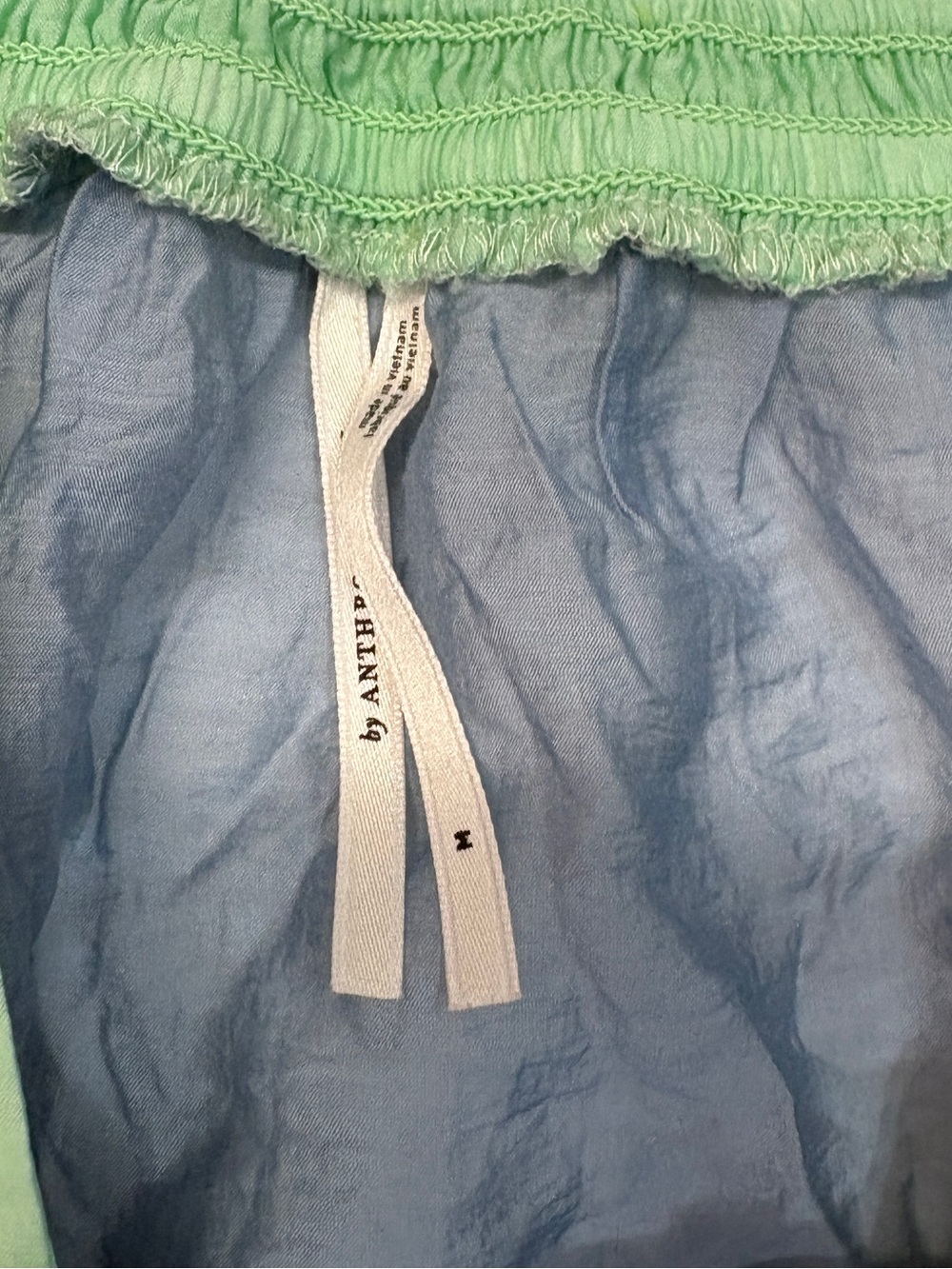 Anthropologie Colorblock Babydoll Blue/Green - Picture 3 of 5